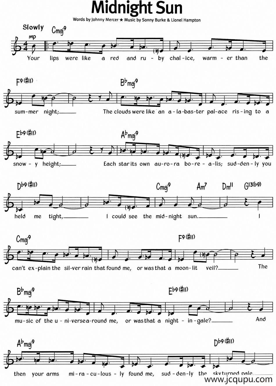 蓝调音乐：Midnight Sun简谱