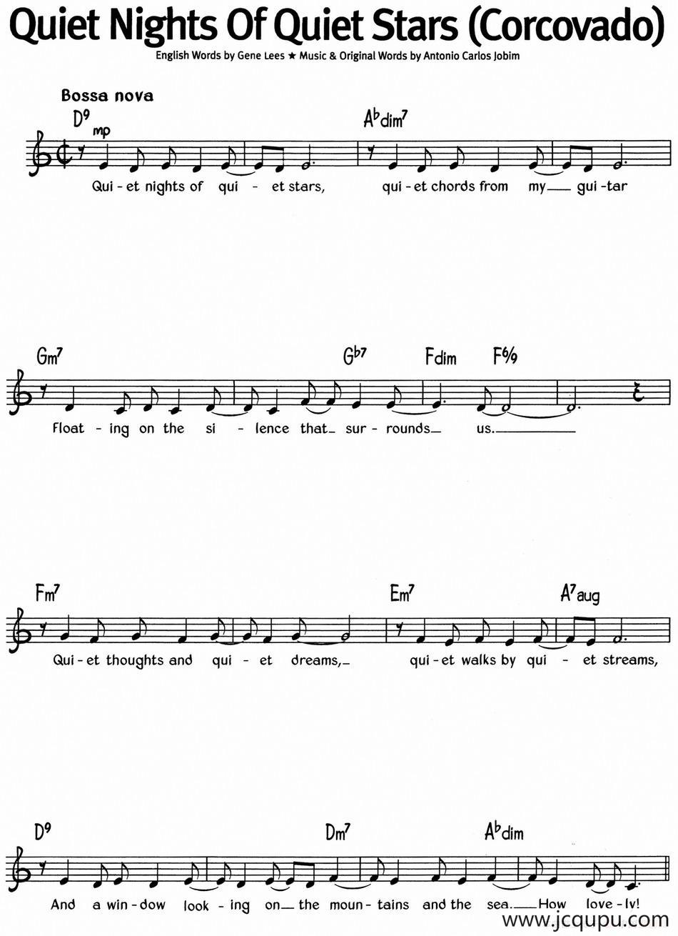 蓝调音乐：Quiet Nights Of Quiet Stars（Corcovado）简谱