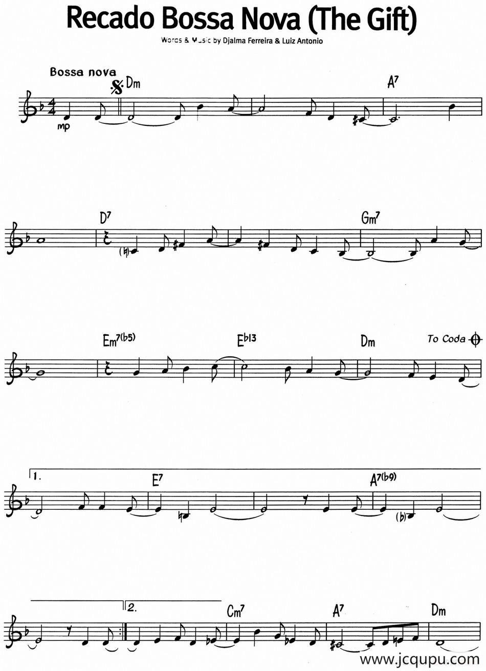 蓝调音乐：Reado Bossa Nova（The Gift）简谱