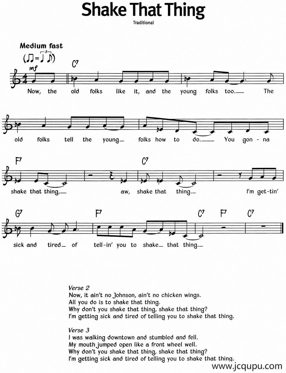 蓝调音乐：Shake That Thing简谱