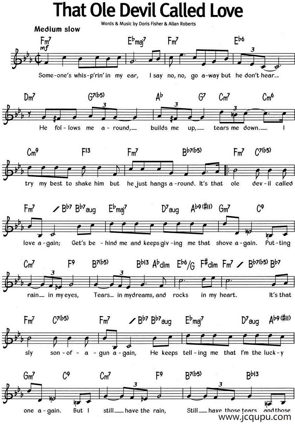 蓝调音乐：That Ole Devil Called Love简谱