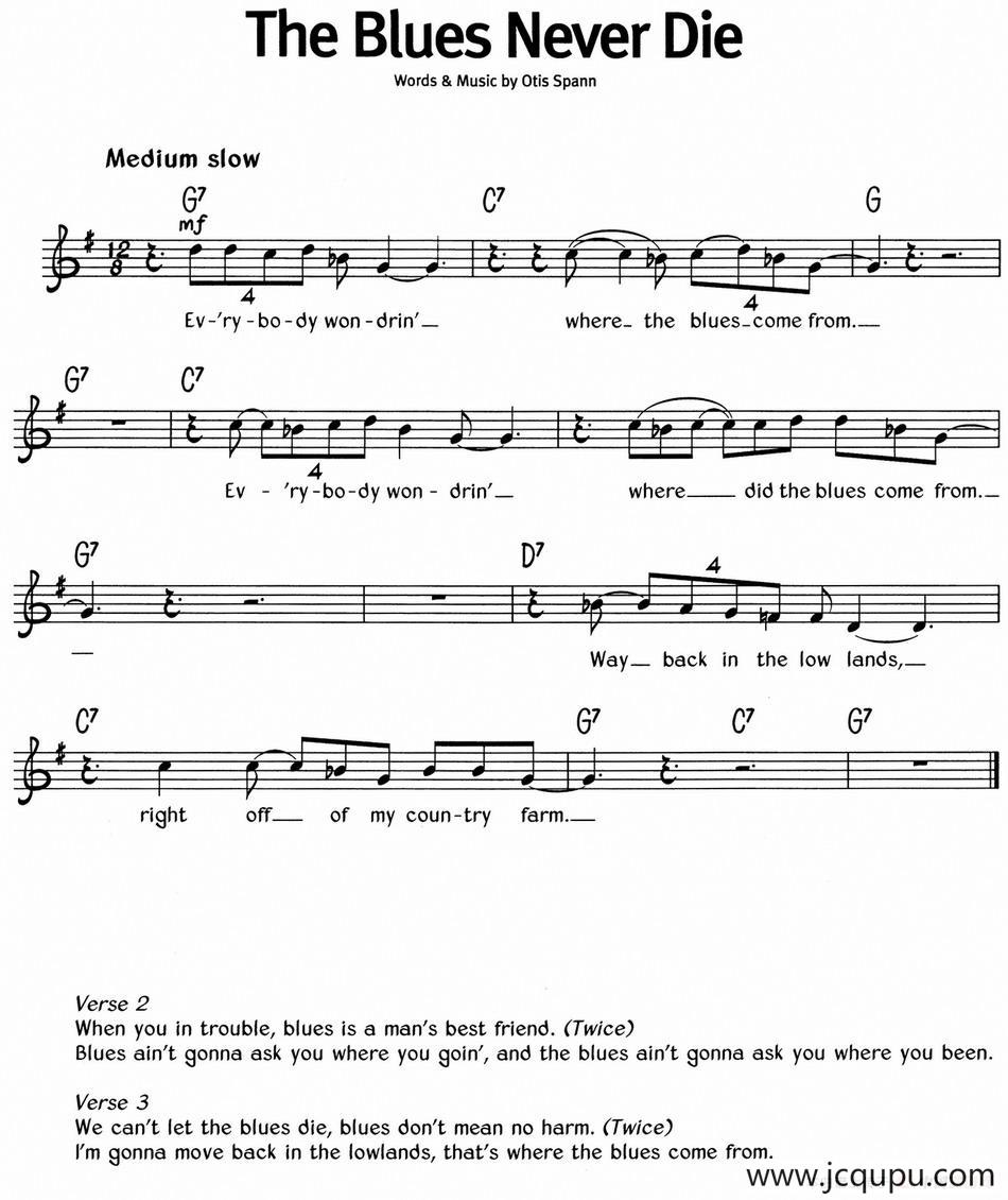 蓝调音乐：The Blues Never Die简谱