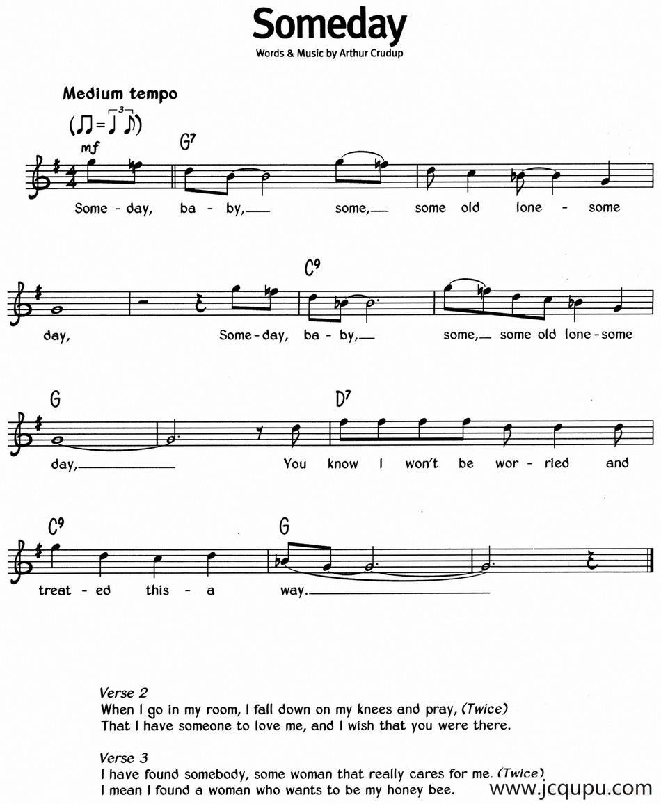 蓝调音乐：Someday简谱