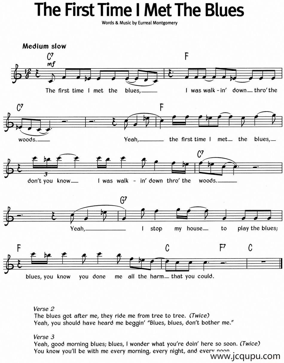 蓝调音乐：The First Time I Met The Blues简谱