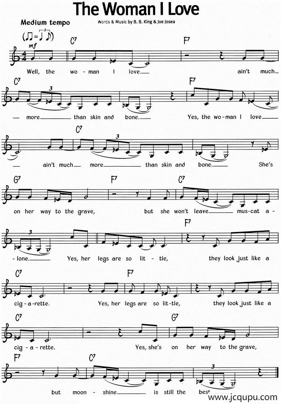 蓝调音乐：The Woman I Love简谱