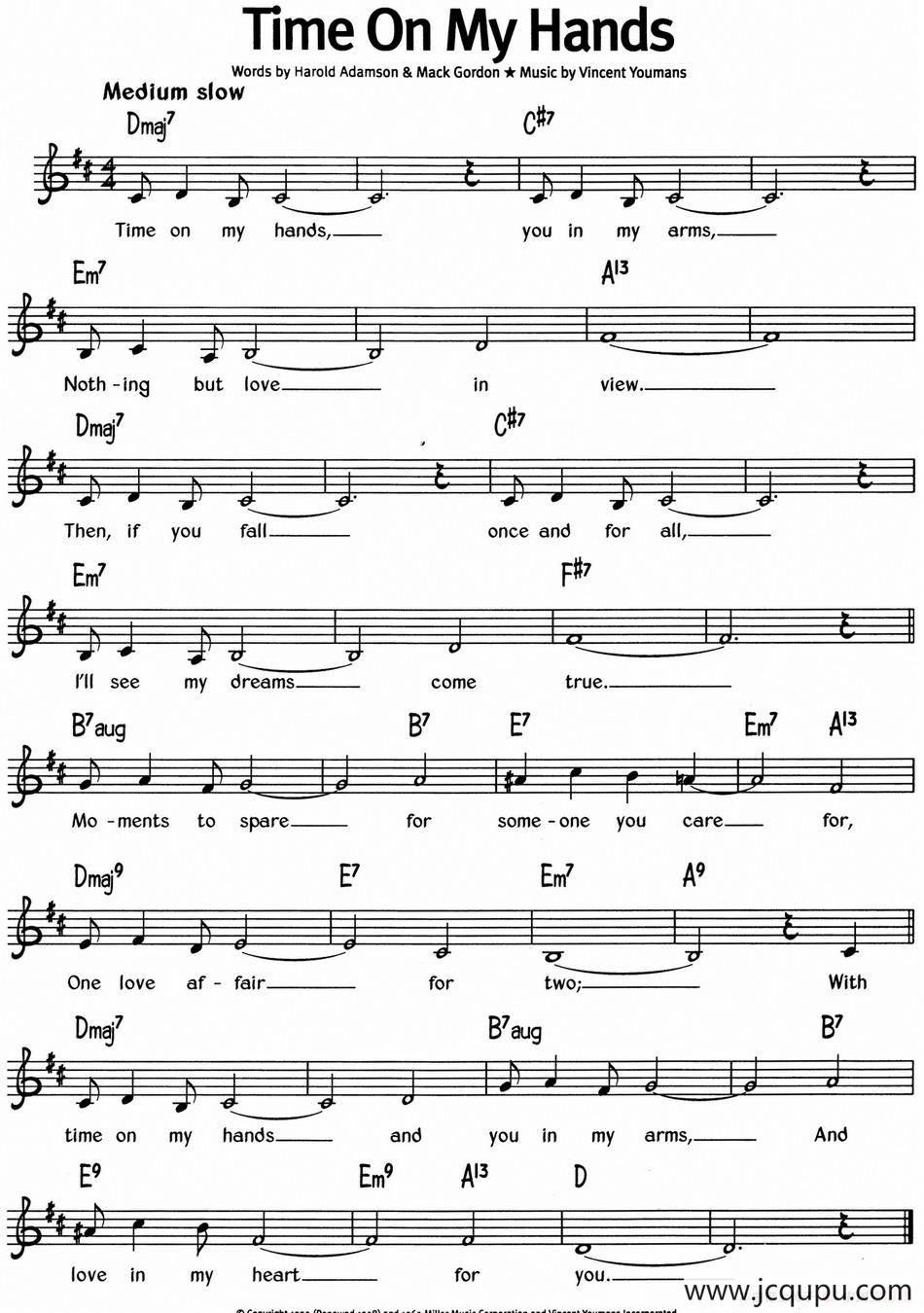 蓝调音乐：Time On My Hands简谱