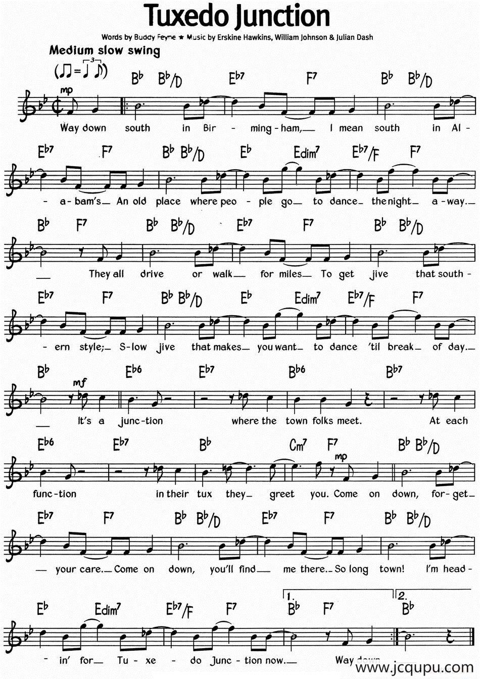 蓝调音乐：Tuxedo Junction简谱