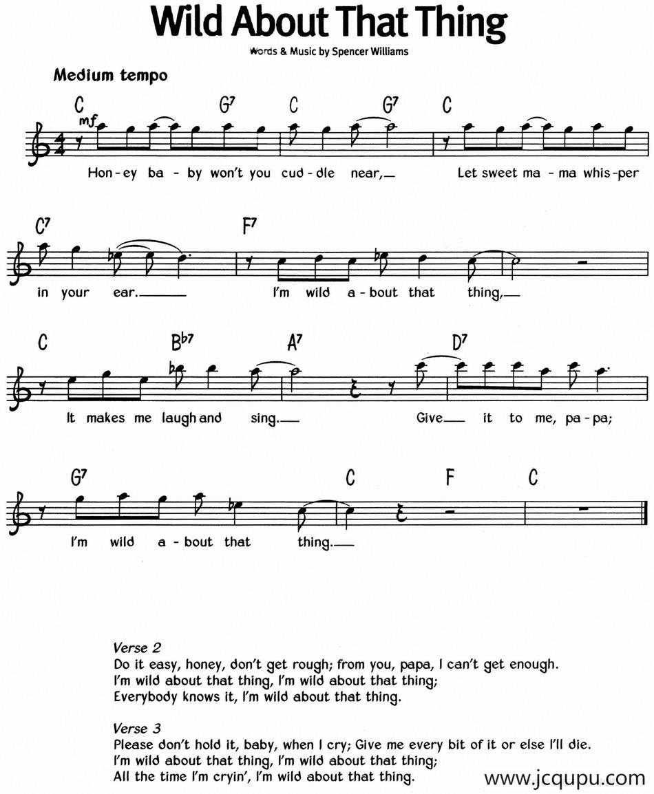 蓝调音乐：Wild About That Thing简谱