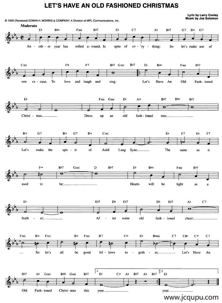 LET'S HAVE AN OLD FASHIONED CHRISTMAS简谱