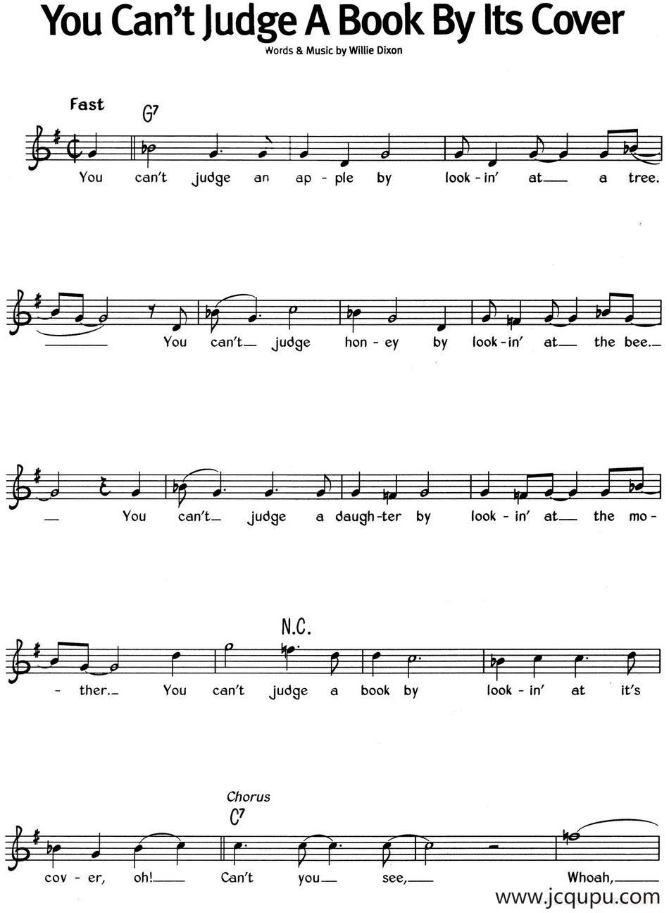 蓝调音乐：You Can't Judge A Book By Its Cover简谱