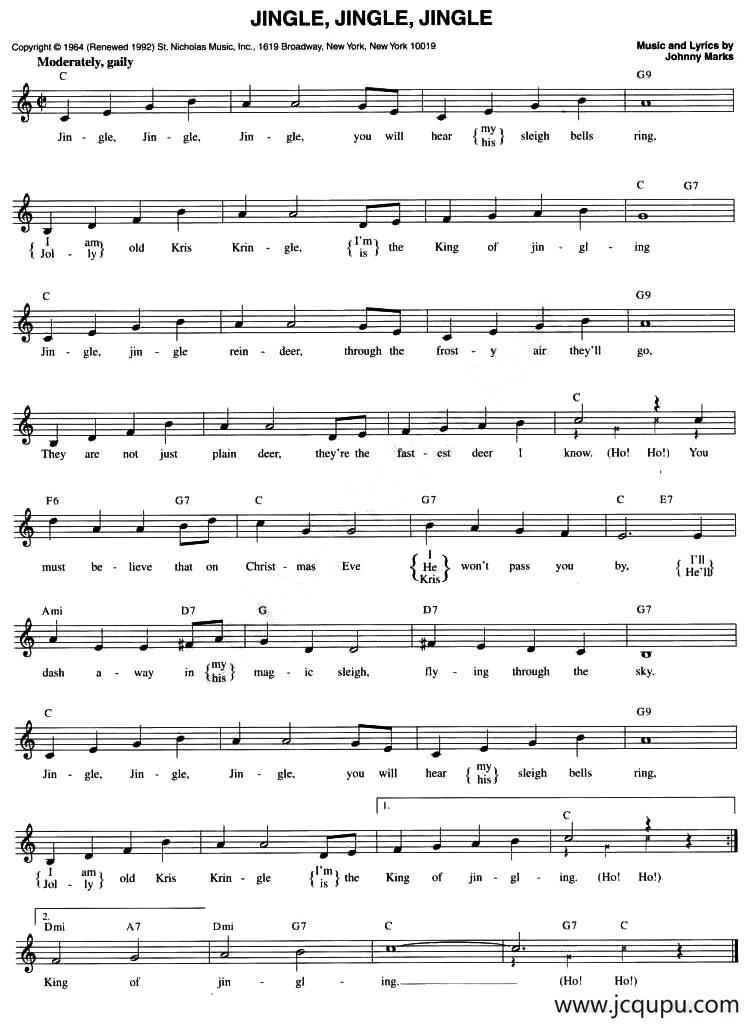 JINGLE,JINGLE,JINGLE简谱