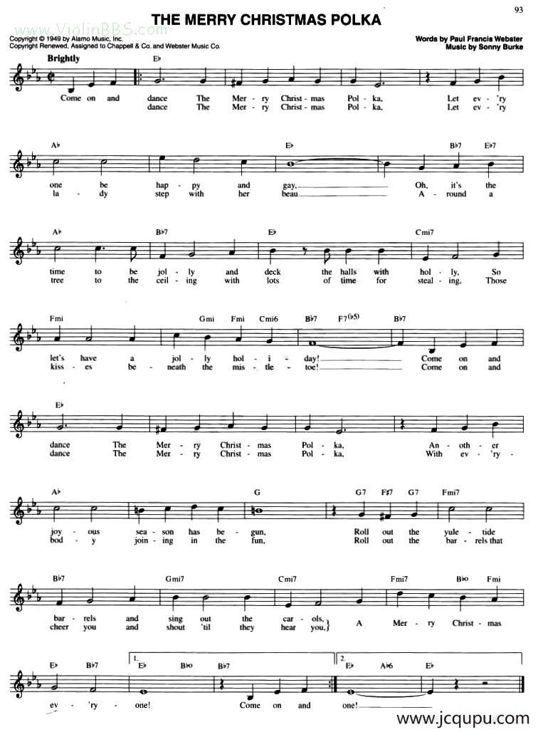 THE MERRY CHRISTAMS POLKA简谱