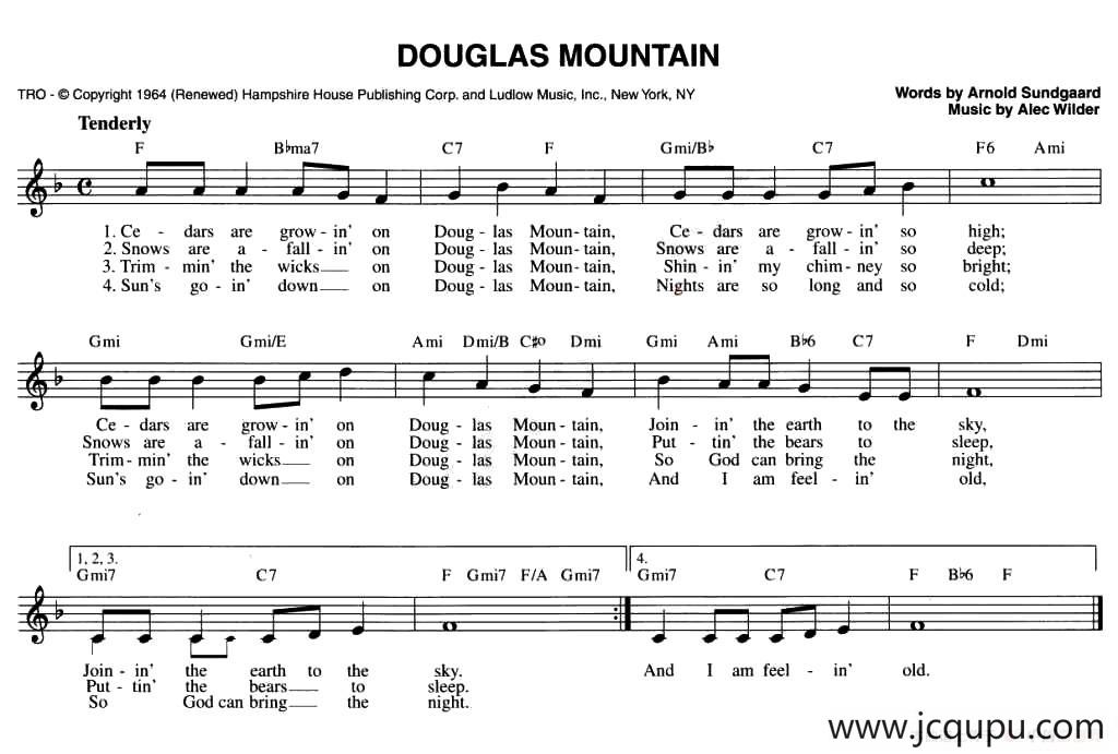 CHRISTMAS CELEBRATIONS：48.DOUGLAS MOUNTAIN简谱