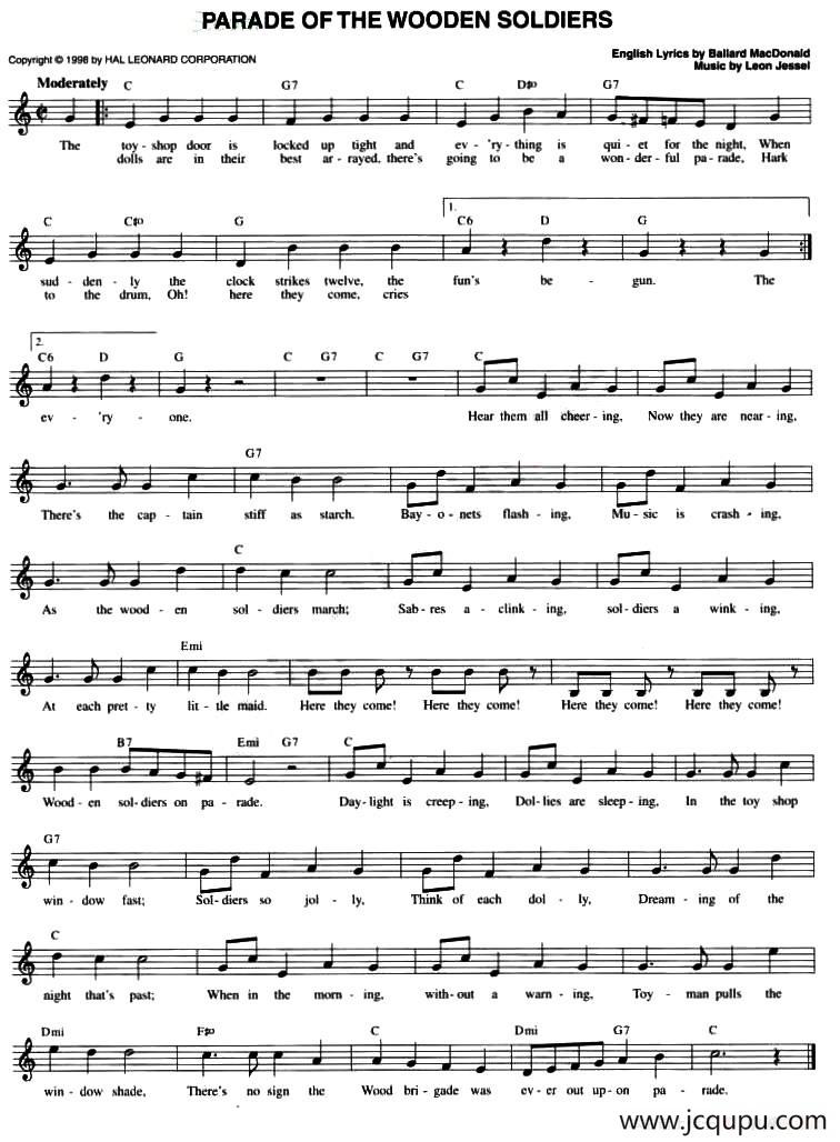 PARADE OF THE WOODEN SOLDIERS简谱