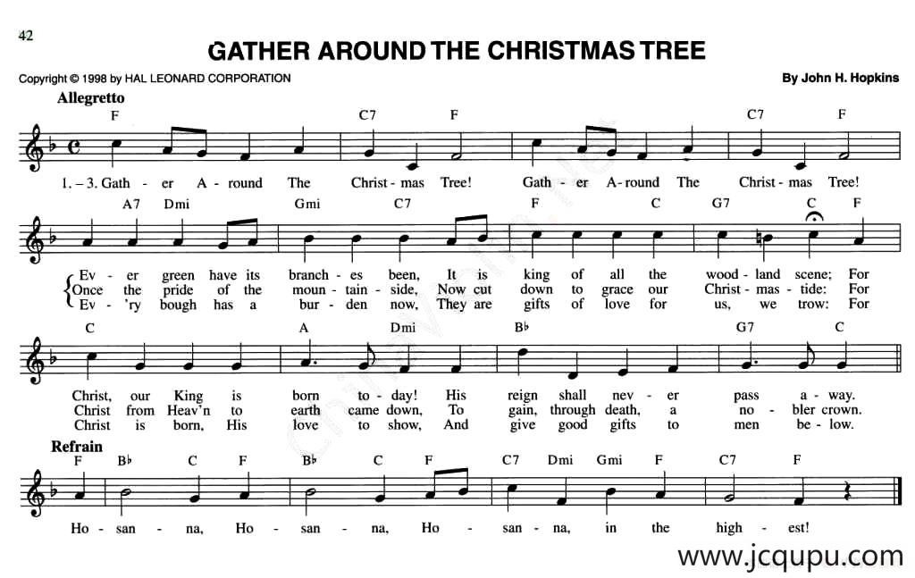 GATHER AROUND THE CHRISTMAS TREE简谱