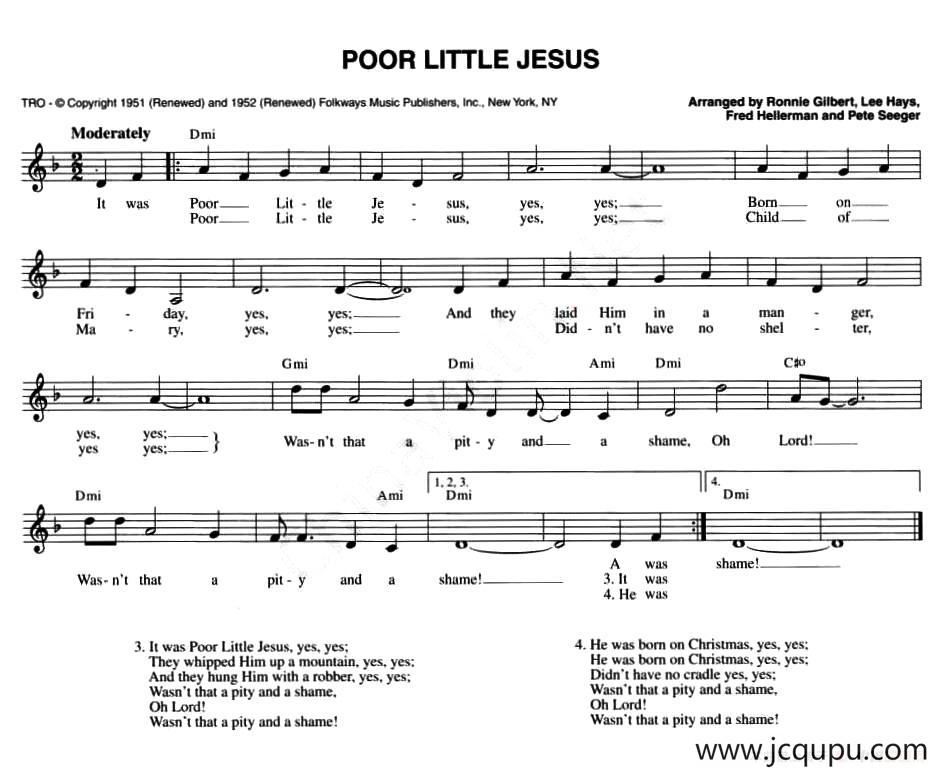 POOR LITTLE JESUS简谱