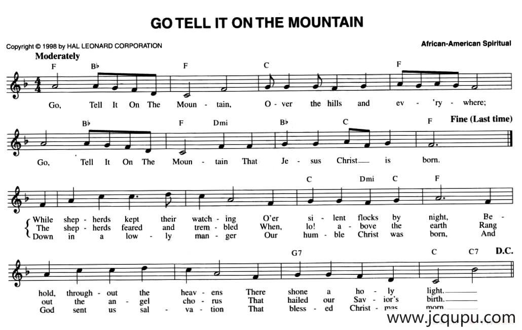 GO TELL IT ON THE MOUNTAIN简谱