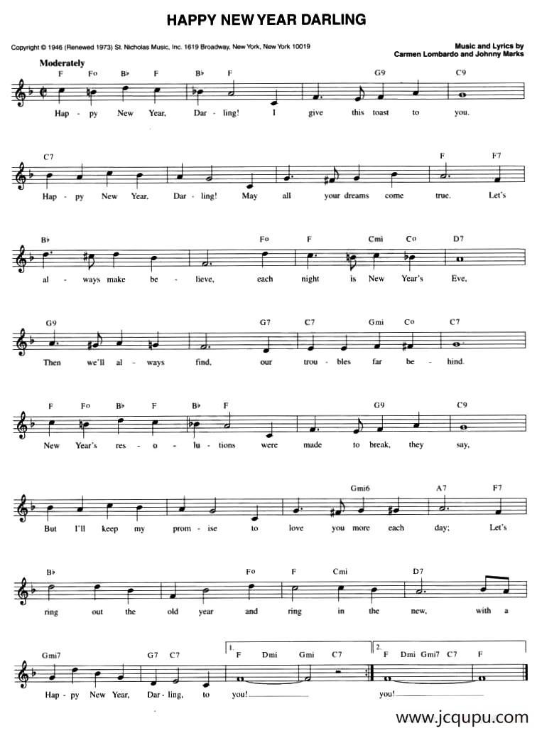 HAPPY NEW YEAR DARLING简谱