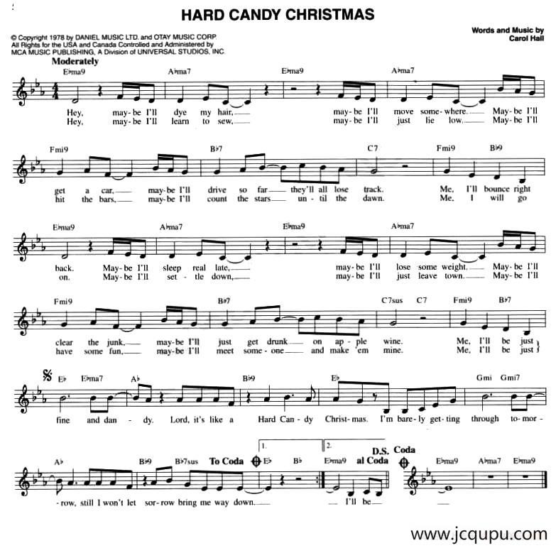 HARD CANDY CHRISTMAS简谱