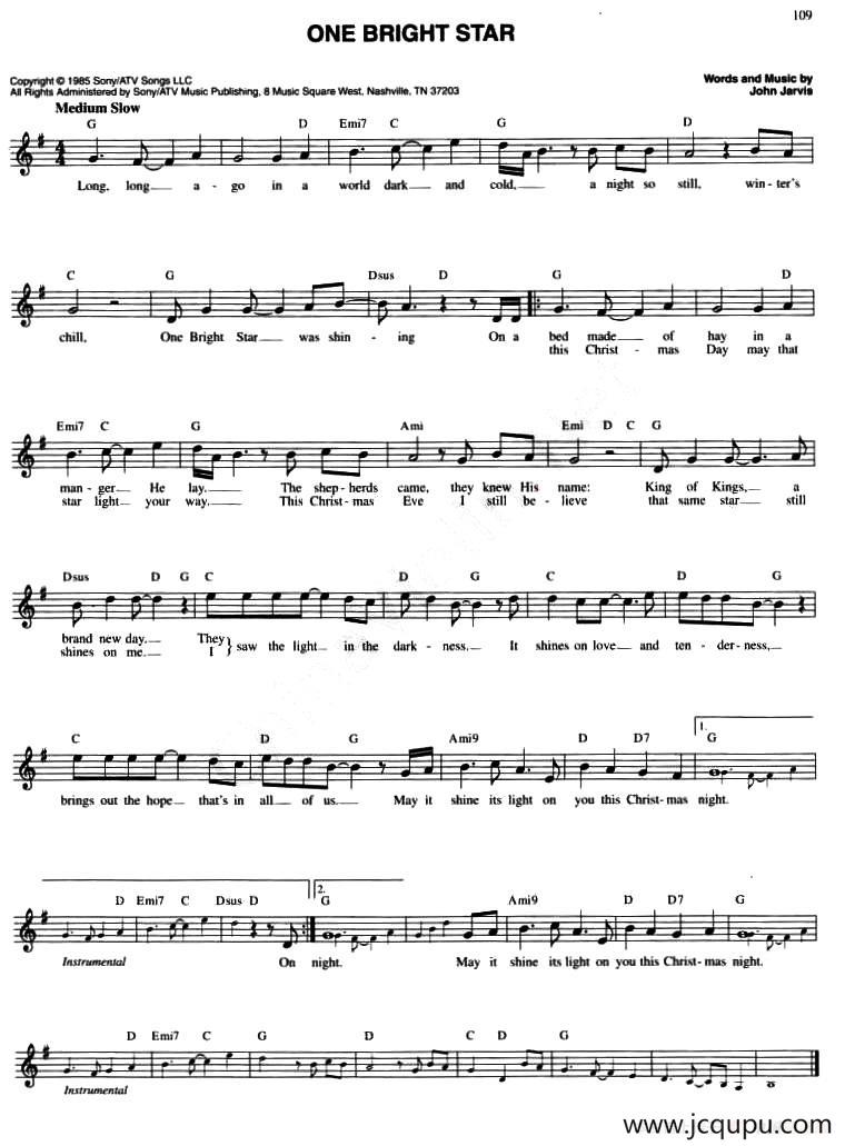 ONE BRIGHT STAR简谱