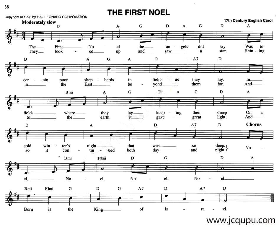 THE FIRST NOEL简谱