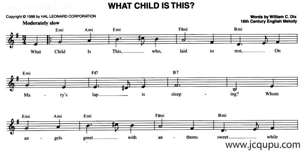 WHAT CHILD IS THIS？简谱