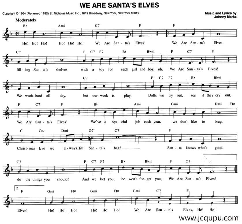 WE ARE SANTA'S ELVES简谱