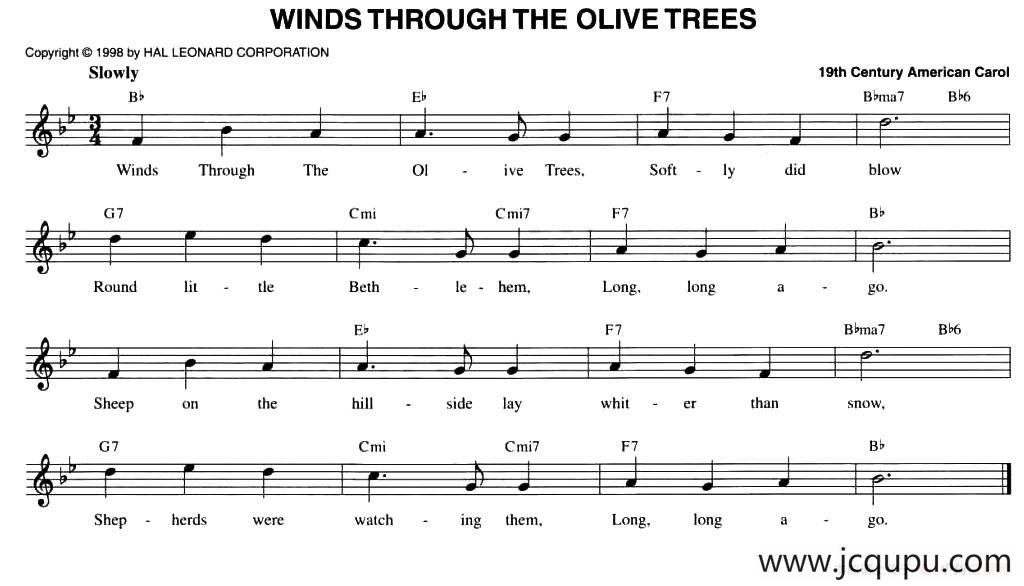 WINDS THROUGH THE OLIVE TREES简谱