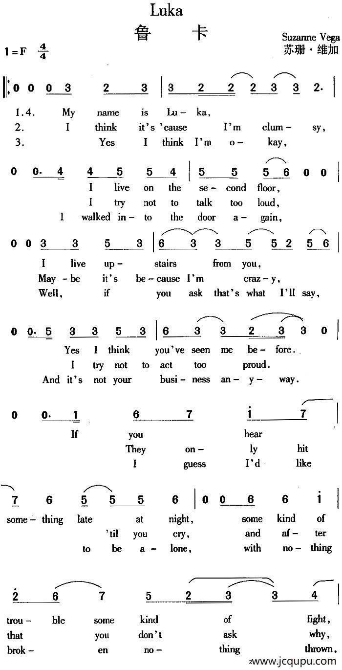 Luka 鲁卡简谱