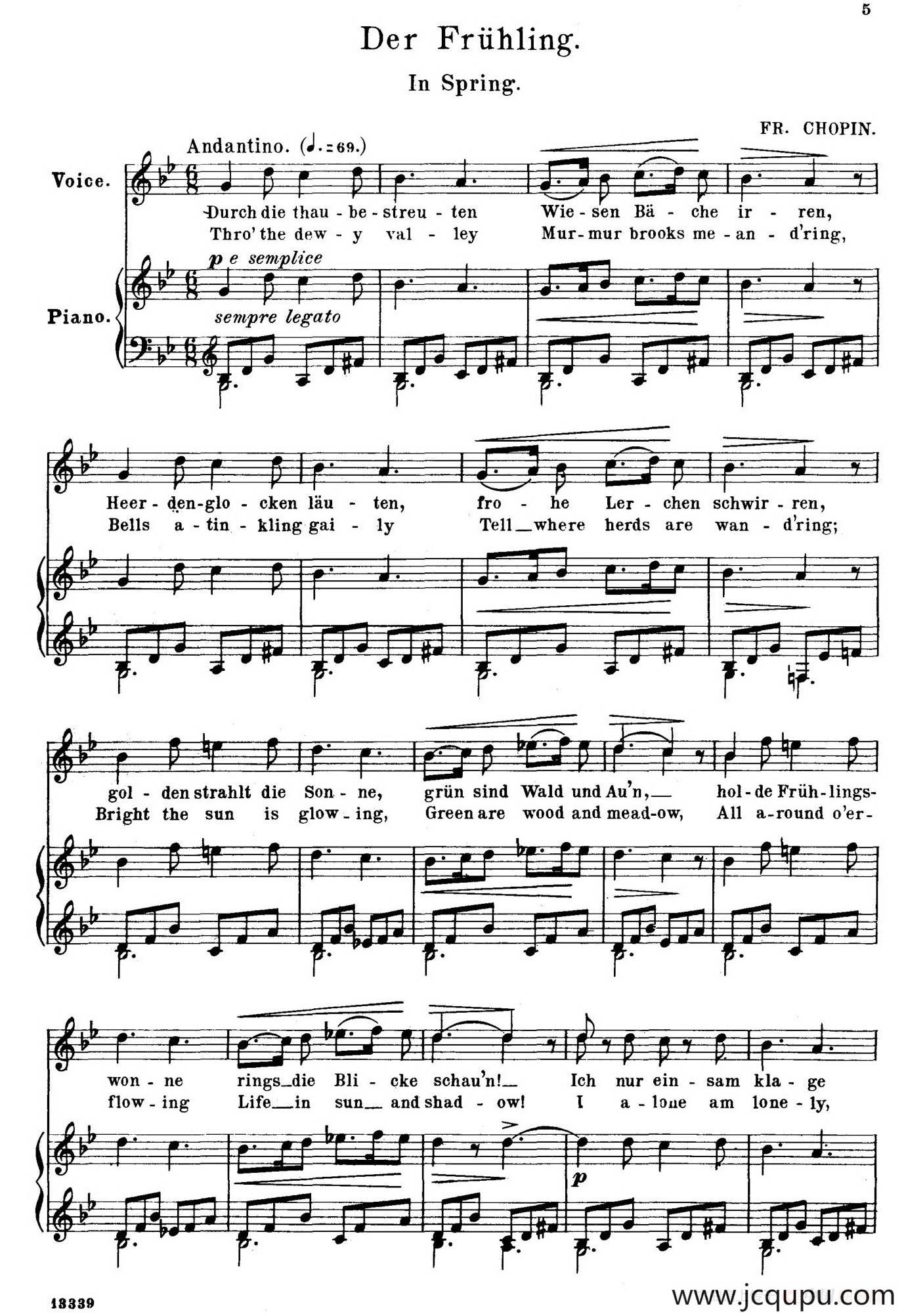 春天 Der Fruhling（正谱）简谱