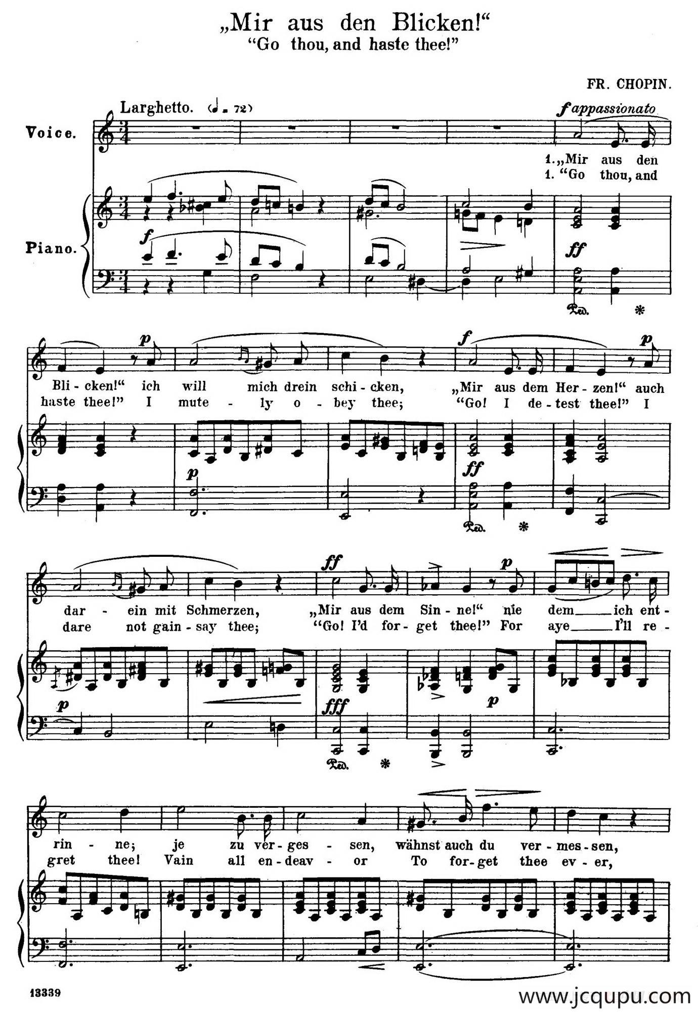 走开 Mir Aus Den Blicken （正谱）简谱