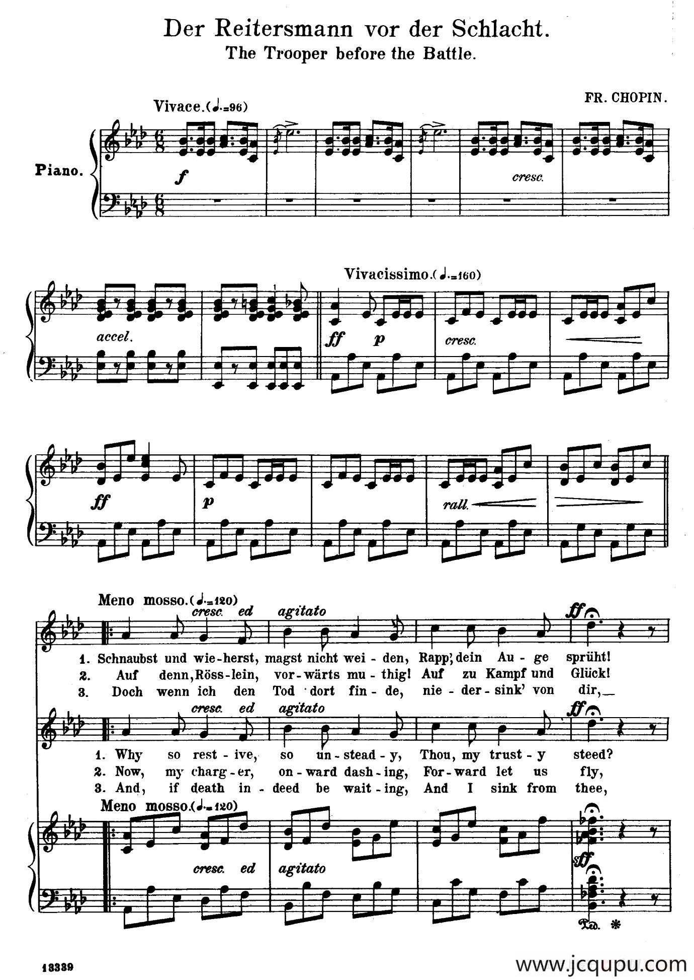  战士 Der Reitersmann Vor Der Schlacht（正谱）简谱