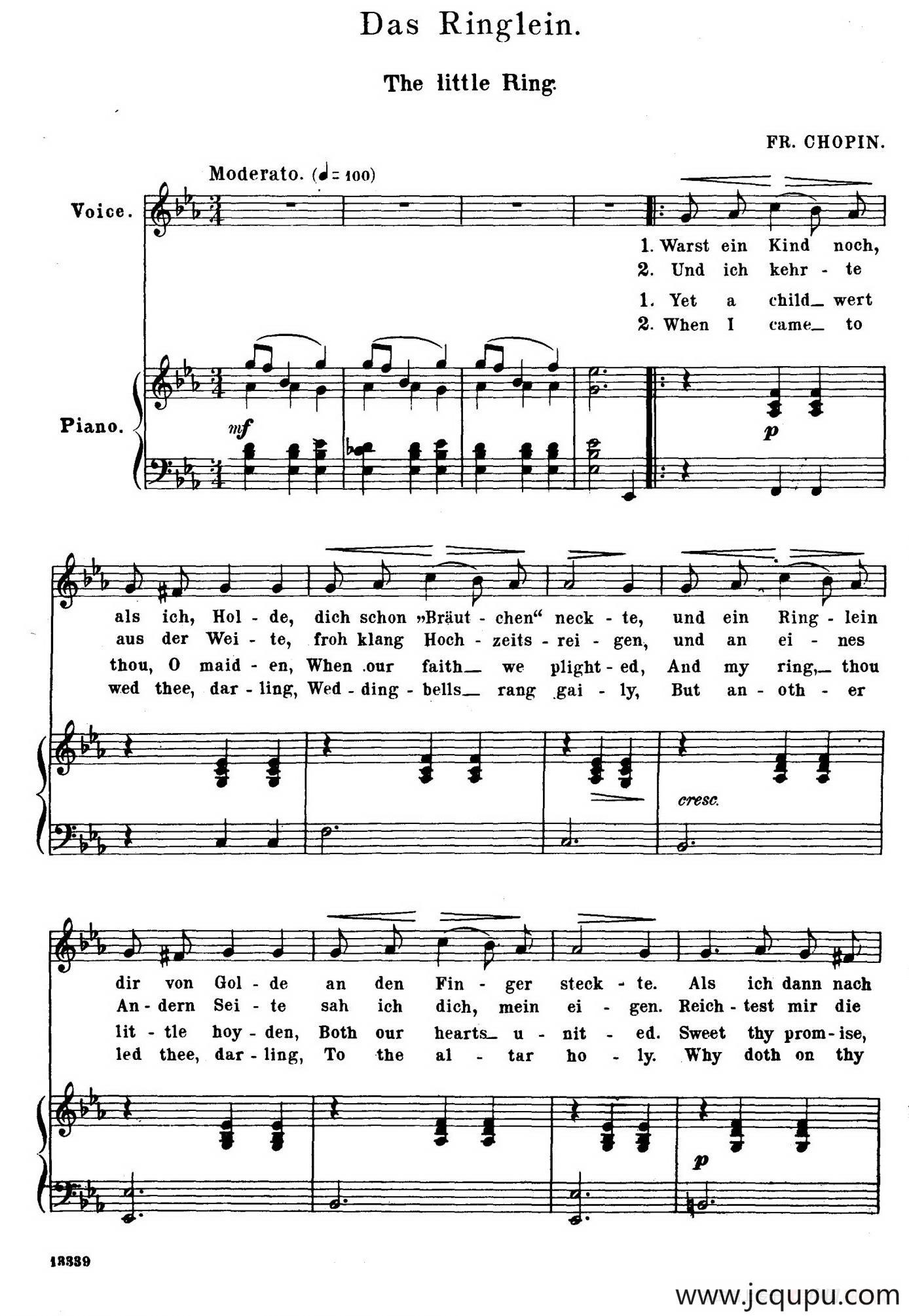 ​戒指 Das Ringlein （正谱）简谱