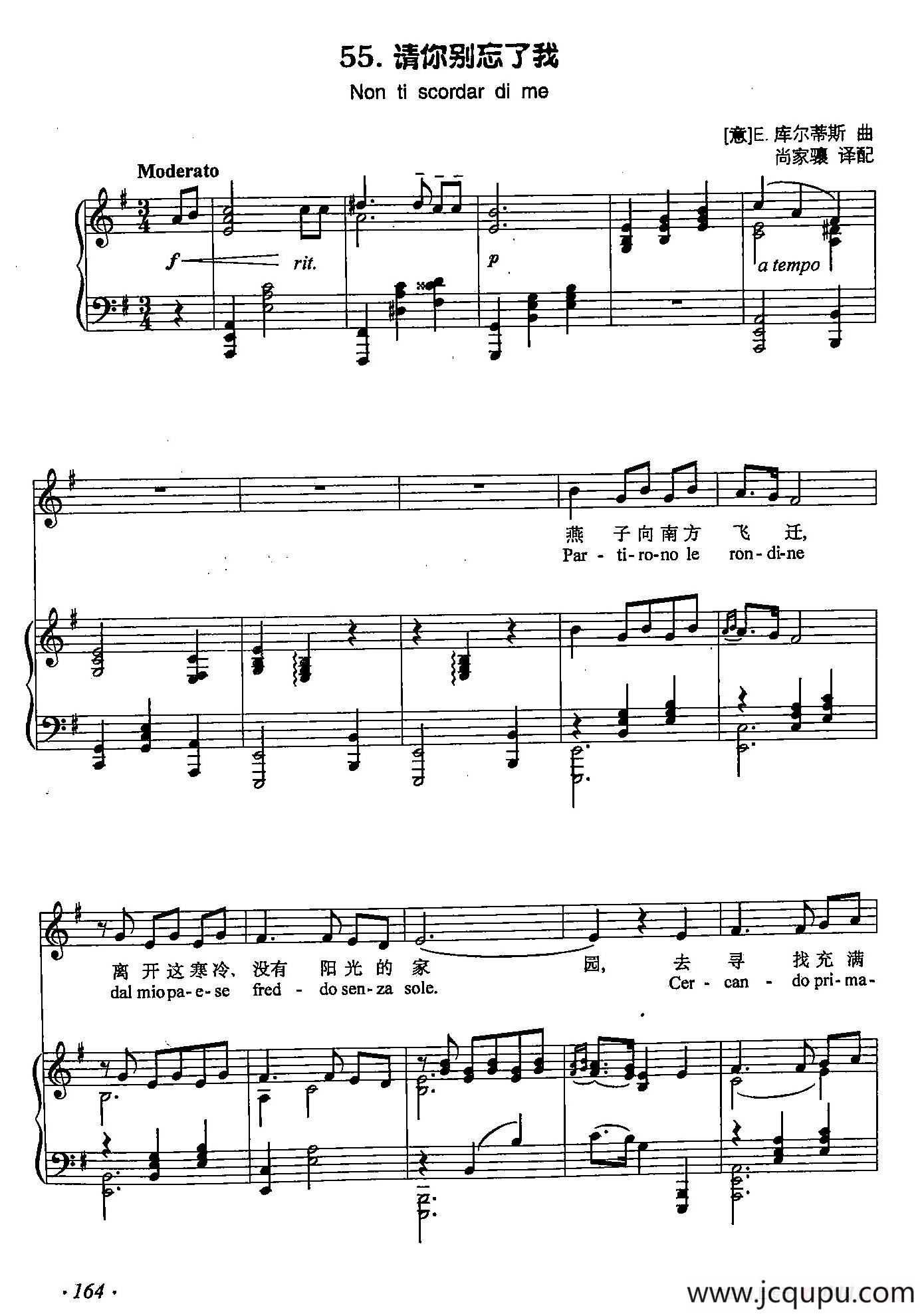 丁小琴编-55请你别忘了我（正谱） 简谱