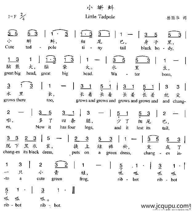 小蝌蚪（杨丽华词曲）简谱