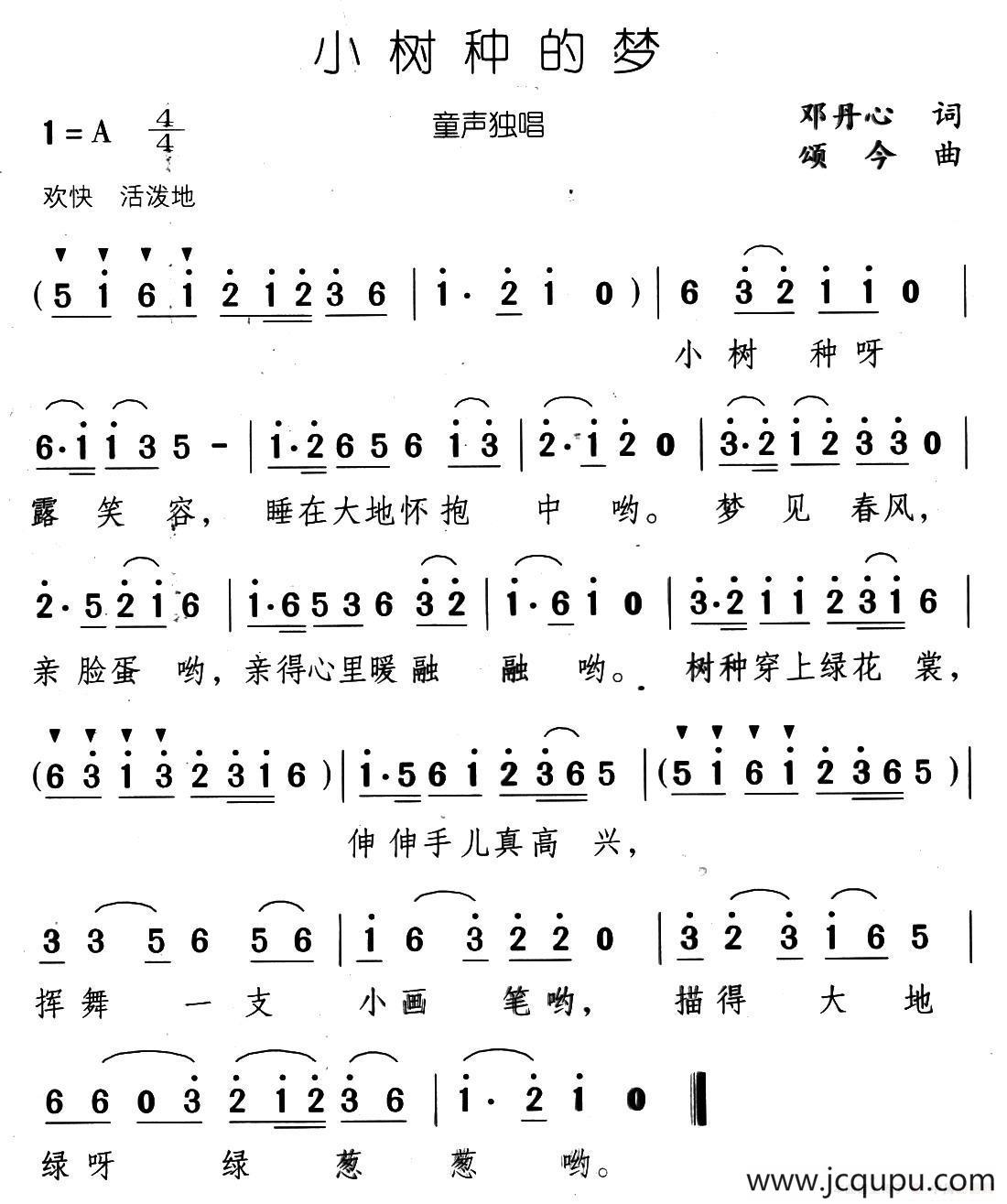 小树种的梦简谱