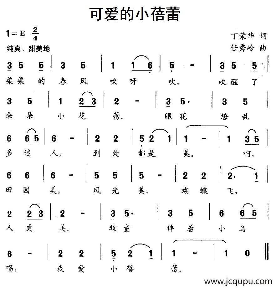 可爱的小蓓蕾简谱