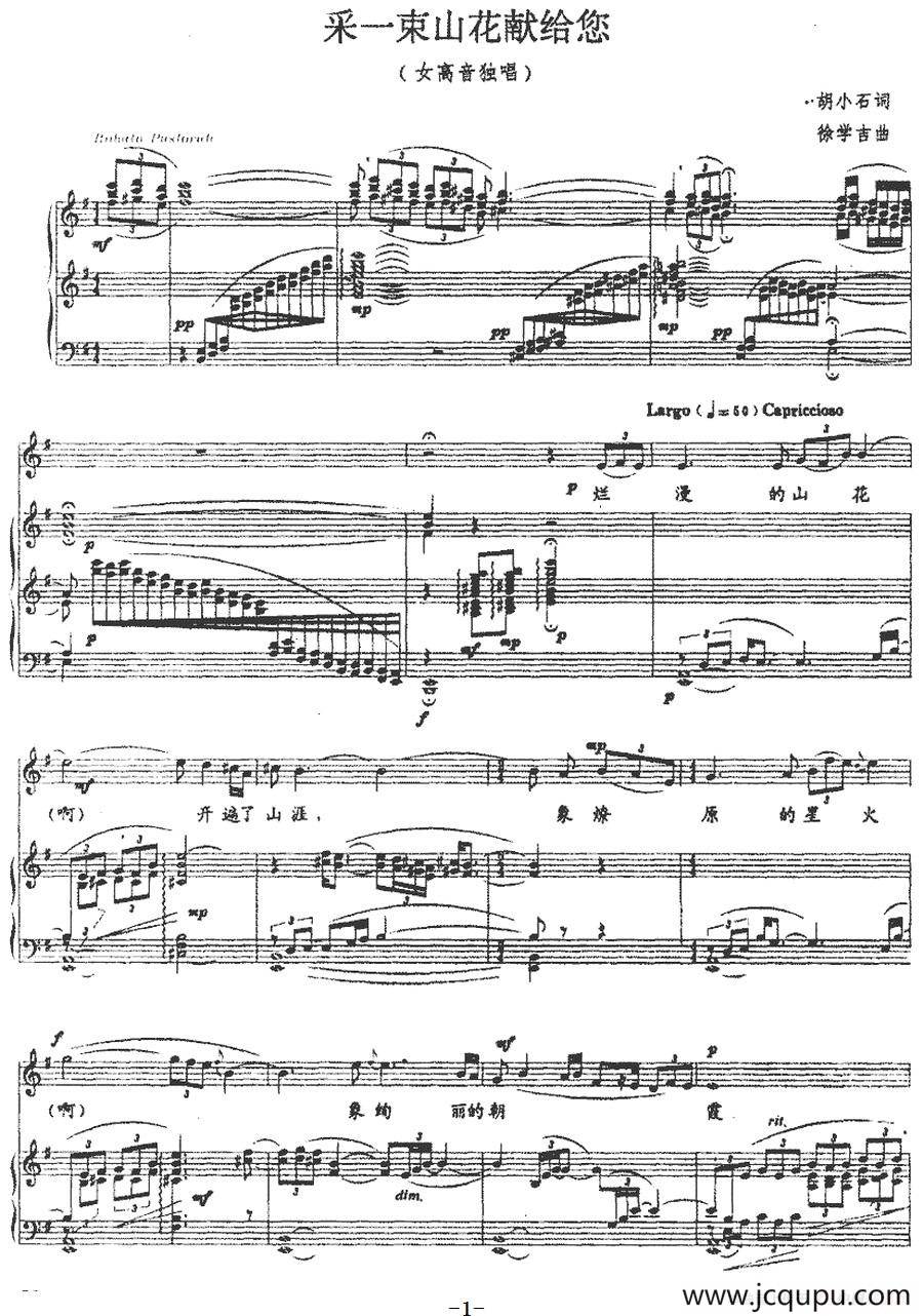 采一束山花献给您（正谱）简谱