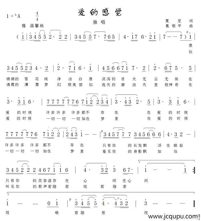 爱的感觉简谱
