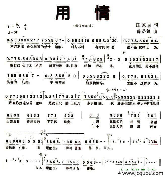 用情简谱
