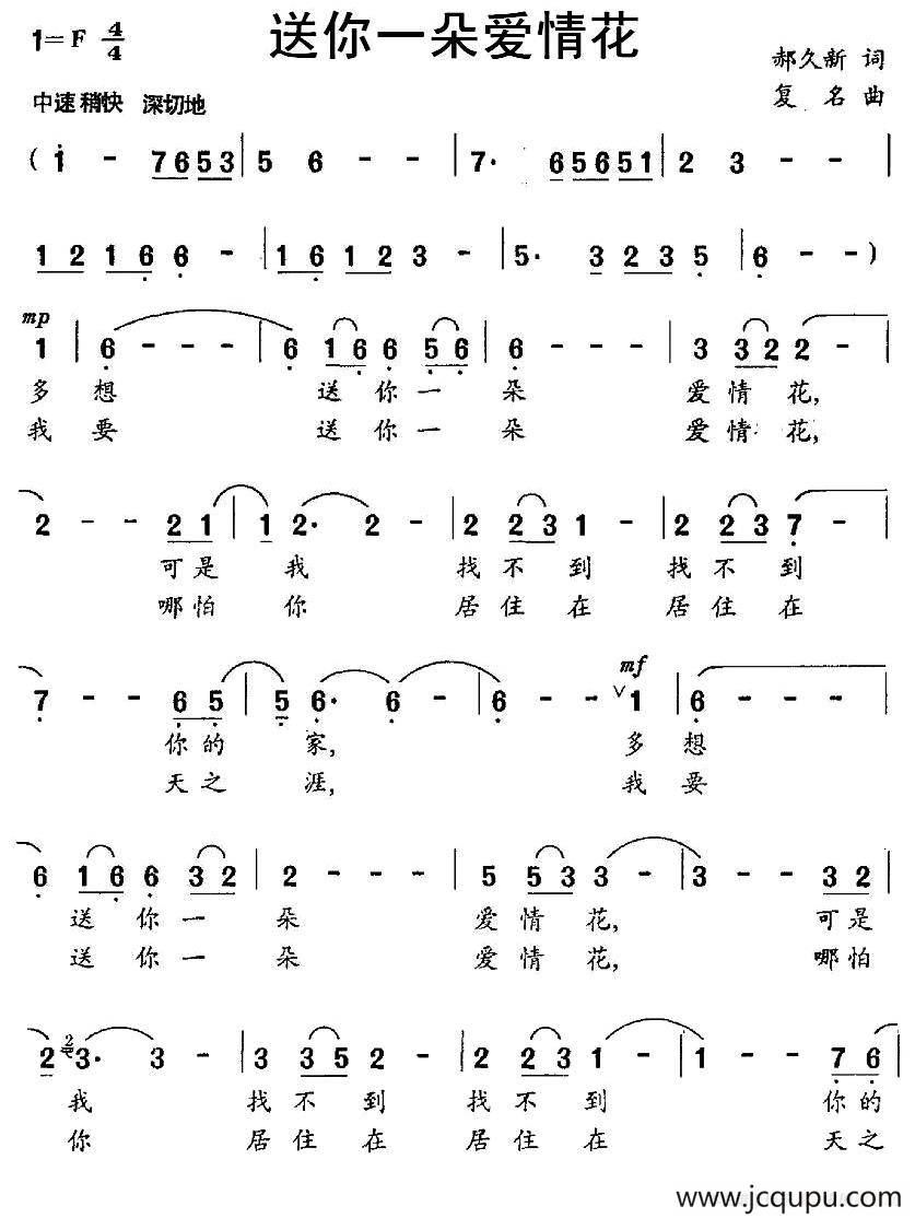 送你一朵爱情花简谱