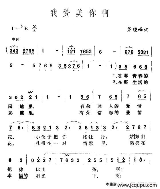 我赞美你啊简谱