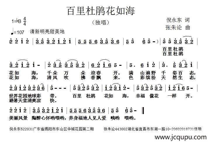 百里杜鹃花如海简谱