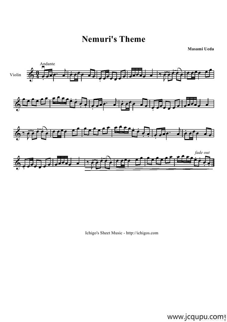 Nemuri’s Theme简谱