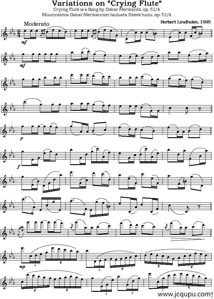 crying flute简谱