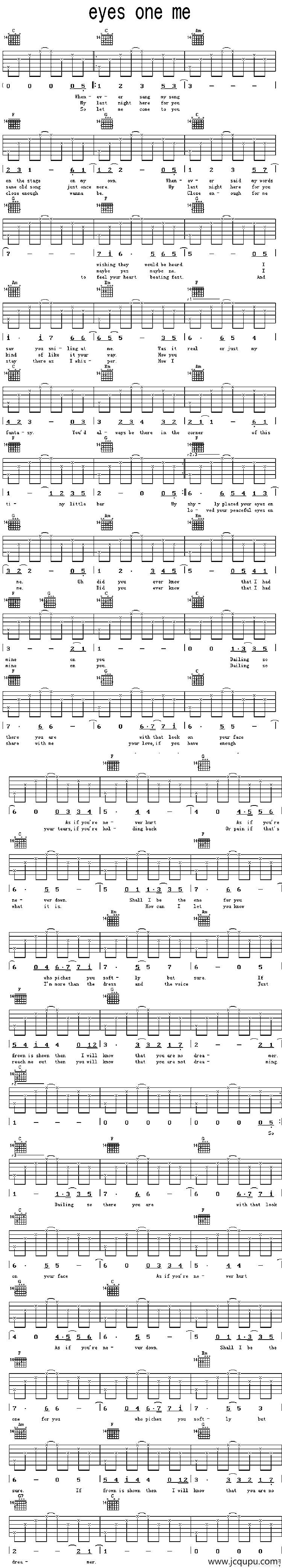 Eyes One Me简谱