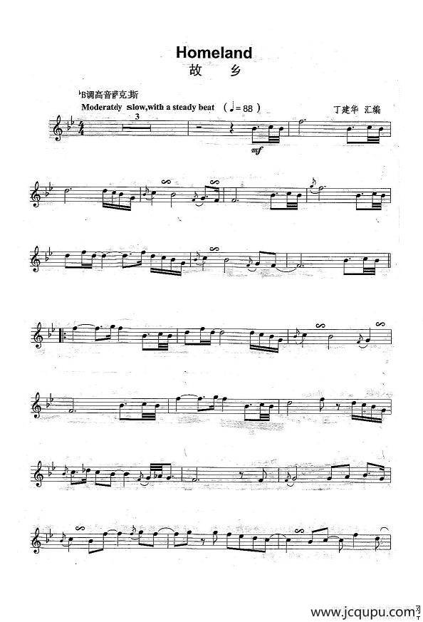 故乡（Homeland）简谱