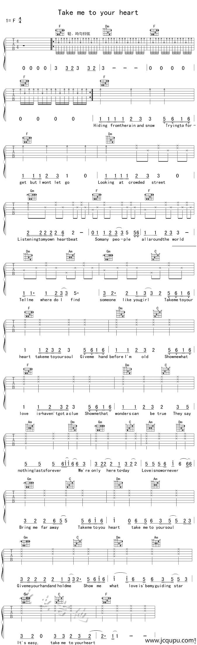 Take Me To Your Heart简谱