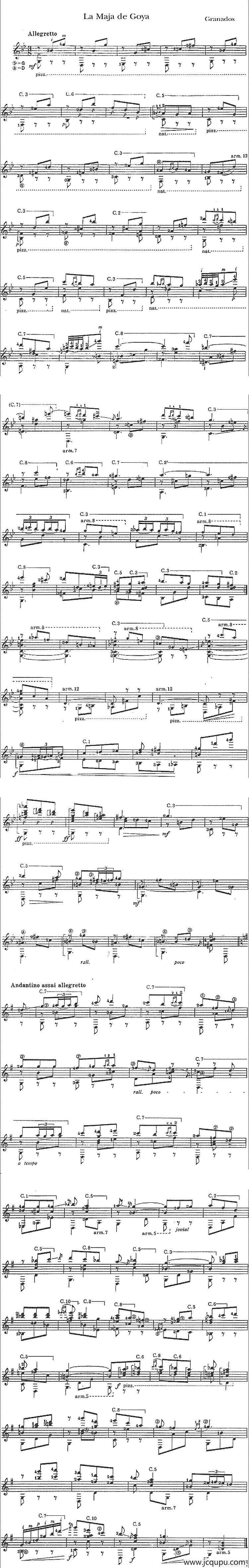 戈雅的美女简谱