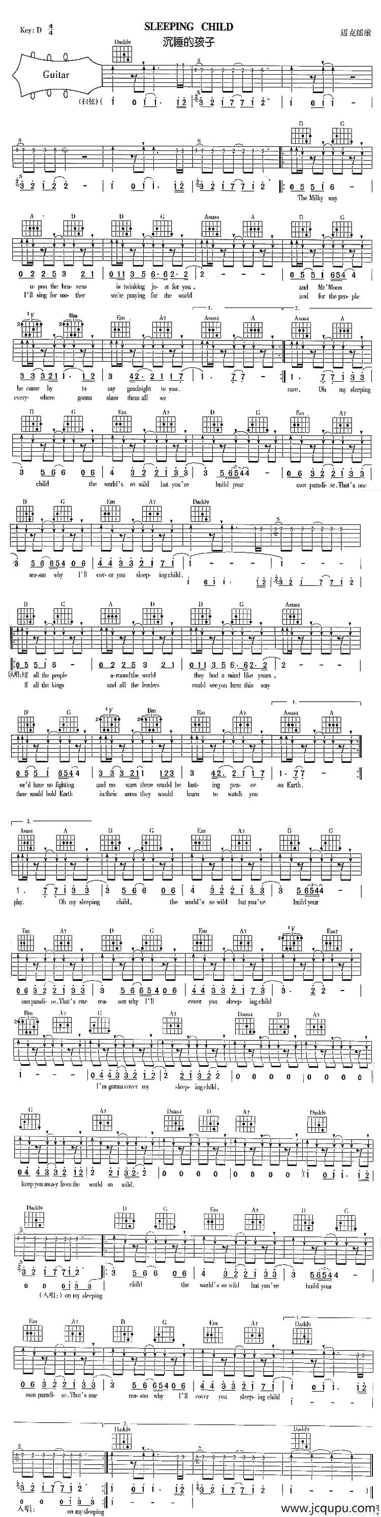 Sleeping Child简谱